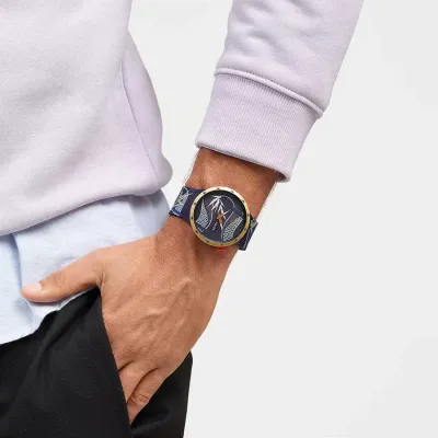 Swatch Big Bold Blue and golden lithe dancer Watch